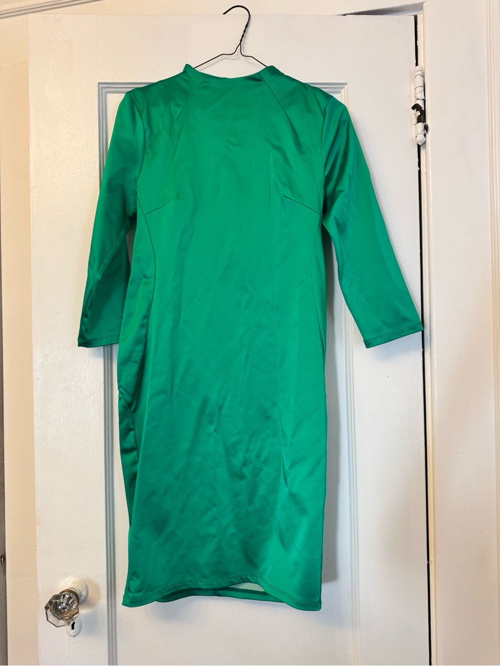 TOPSHOP Shiny Green Sheath Dress - Women
